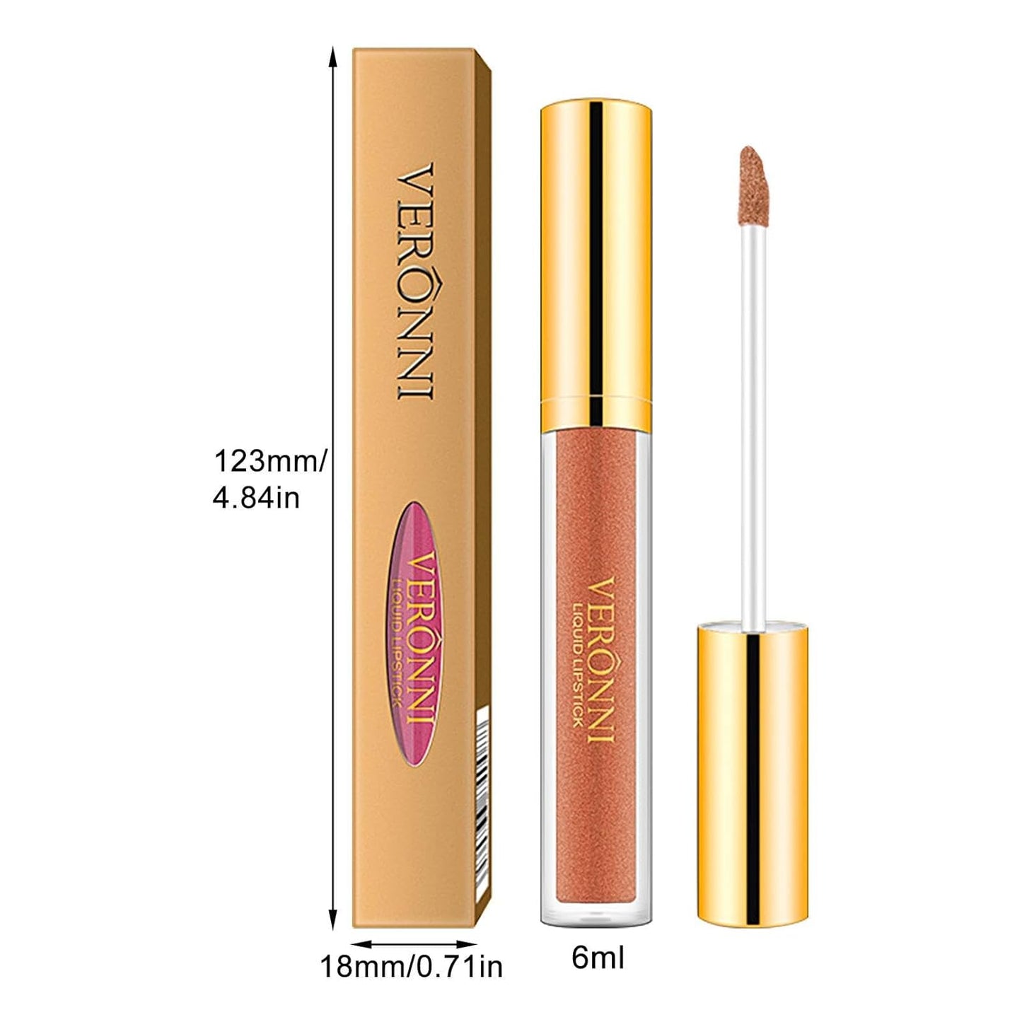 Glitzer-Lipgloss,Wischfestes Perlglanz-Lippenstift-Make-Up - Feuchtigkeitsspendender Lippenfleck, Wasserfester, Antihaftbeschichteter Cup-Lipgloss, Lang Anhaltende, Wirkungsstarke Farbe