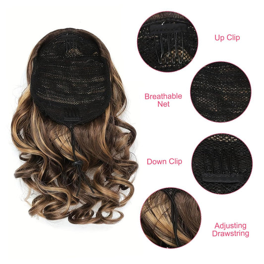 Fake Hair Claw Clip Ponytail Extension 9Inch Pferdeschwanz Erweiterung