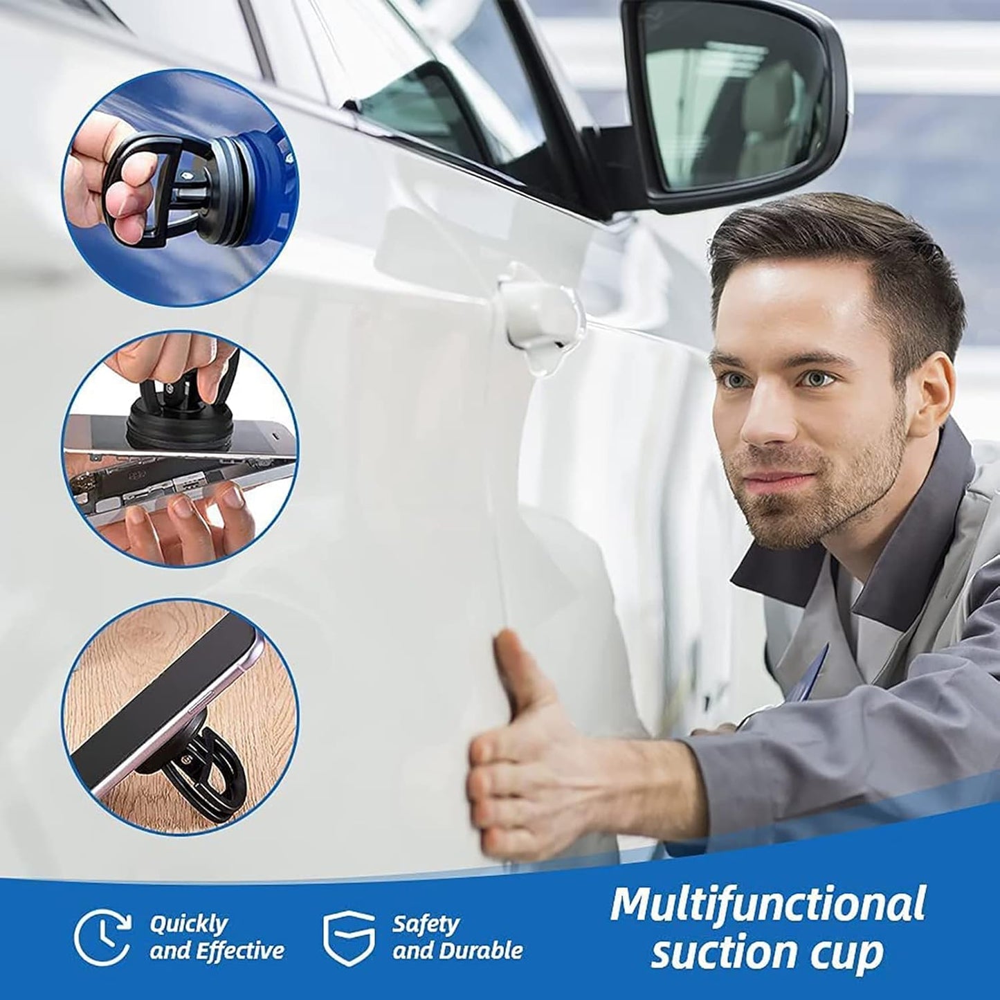 2 Stück Auto Dellen Reparatur Werkzeuge, Dellen Abzieher Auto Dent Saugnapf Auto Karosserie Dellen Abzieher Entfernungswerkzeug Für Auto Fliesen Spiegel (Schwarz)