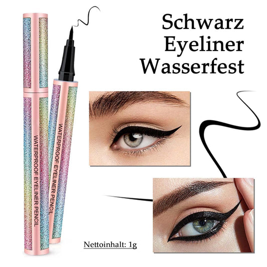 Eyeliner Wasserfest, Schwarz Flüssiger Eyeliner Langanhaltend & Wischfest, Pigmentiert Black Eyeliner Stift, Schnell Trocknend Korean Make up Liquid Liner Für Augen Make Up