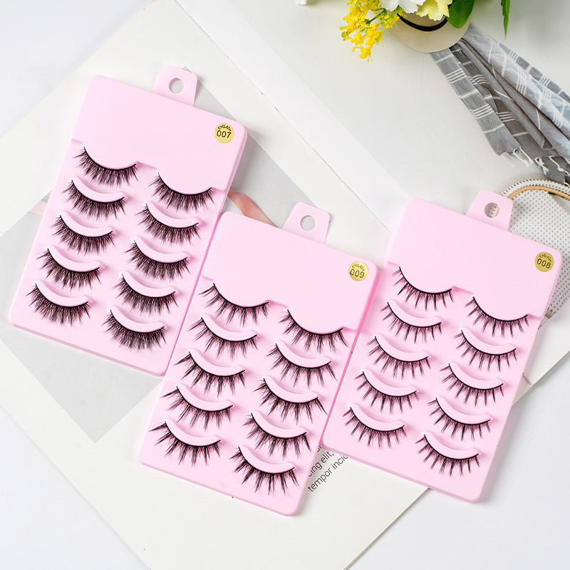 5 Pairs Manga Lashes Natural Wispy Korean Makeup Artificial False Eyelashes