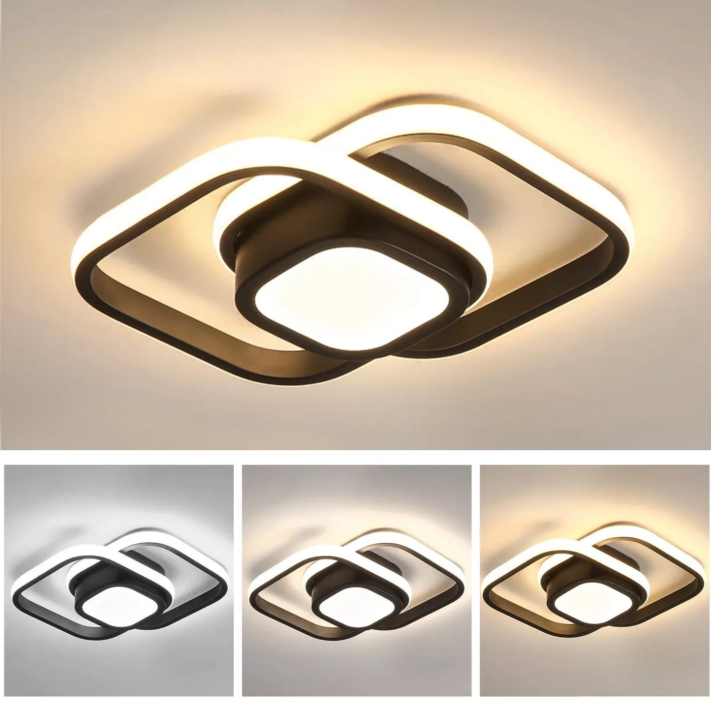 3 Farbige Decken Lampe Dimmbar LED Deckenleuchte Wohnzimmer Flur Kchen Einga DE