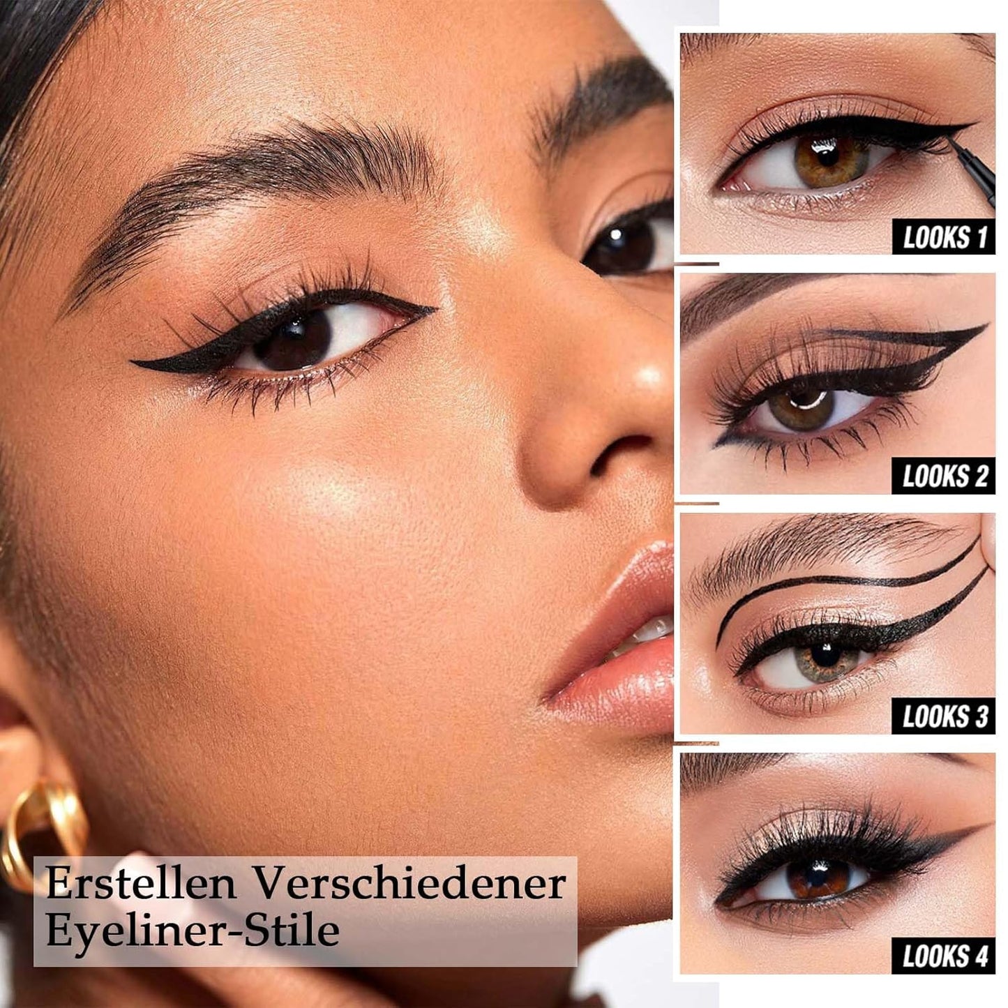 Eyeliner Wasserfest, Schwarz Flüssiger Eyeliner Langanhaltend & Wischfest, Pigmentiert Black Eyeliner Stift, Schnell Trocknend Korean Make up Liquid Liner Für Augen Make Up