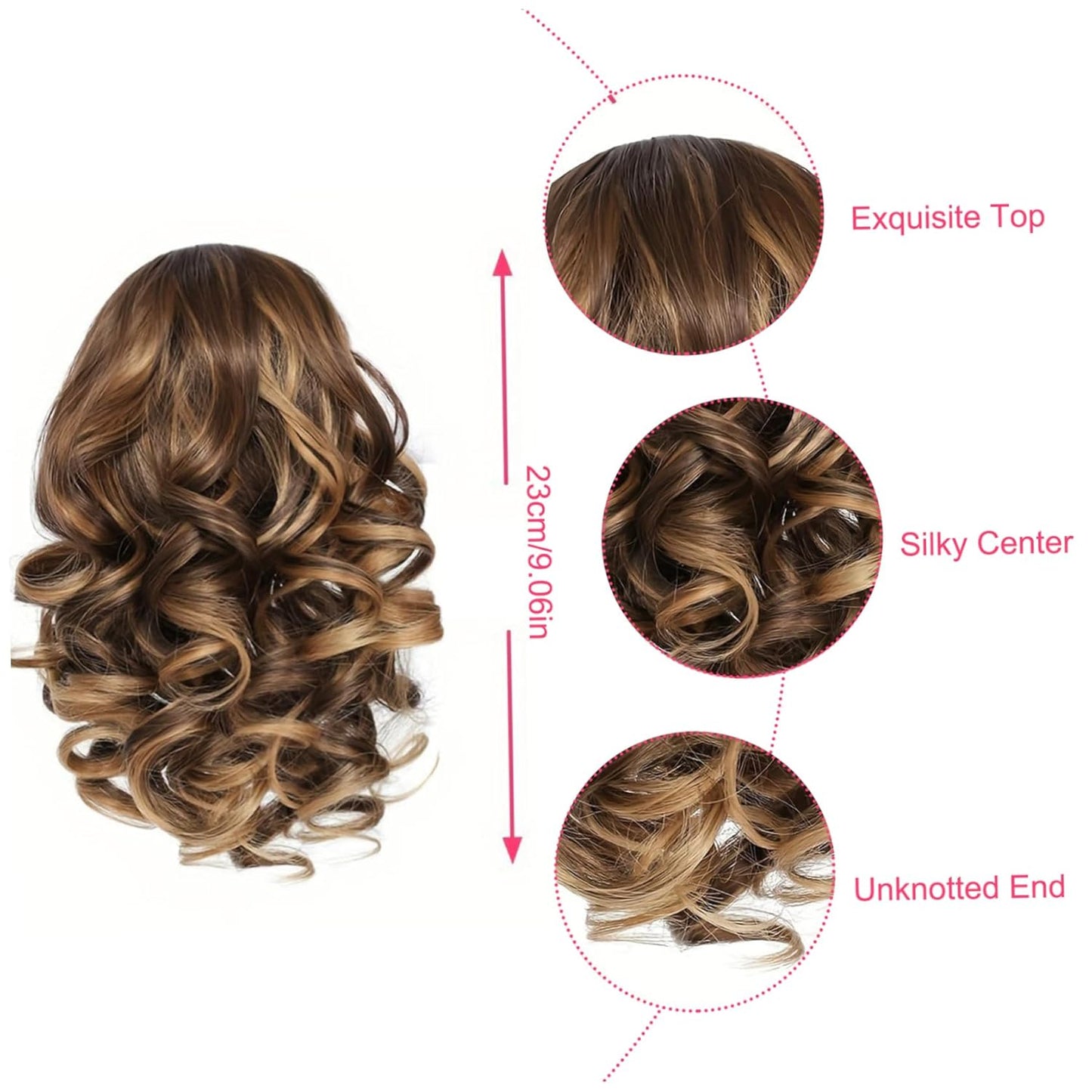 Fake Hair Claw Clip Ponytail Extension 9Inch Pferdeschwanz Erweiterung