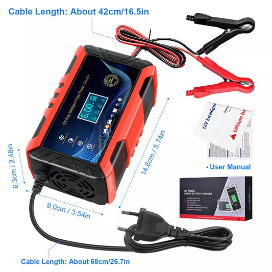 Car Intelligent Battery Charger Pulse Repair Trickle Charger 12V 6A