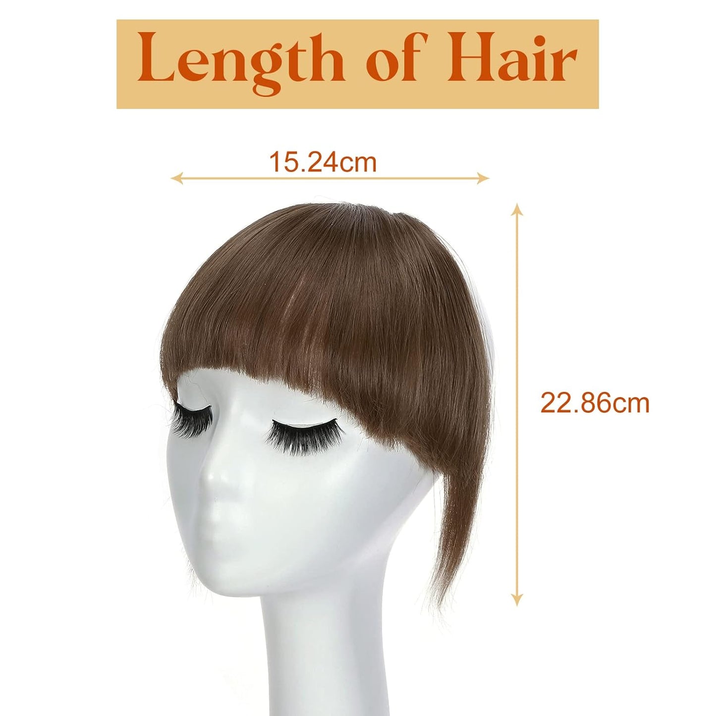 Elailite Clip in Pony Haarteil, 30G 20Cm Fringe Bangs Extension Front Hair, Haarverlängerung Haarteile Natürliche Wirkung - Hellrotbraun