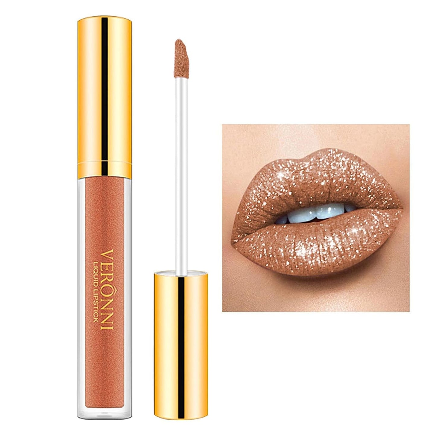 Glitzer-Lipgloss,Wischfestes Perlglanz-Lippenstift-Make-Up - Feuchtigkeitsspendender Lippenfleck, Wasserfester, Antihaftbeschichteter Cup-Lipgloss, Lang Anhaltende, Wirkungsstarke Farbe