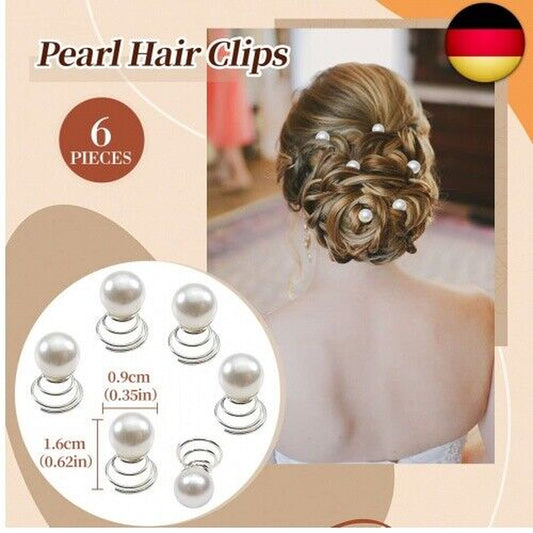 24 Stück Haarspiralen Hochzeit, Curlies Haarschmuck Perlen Strass Curlies