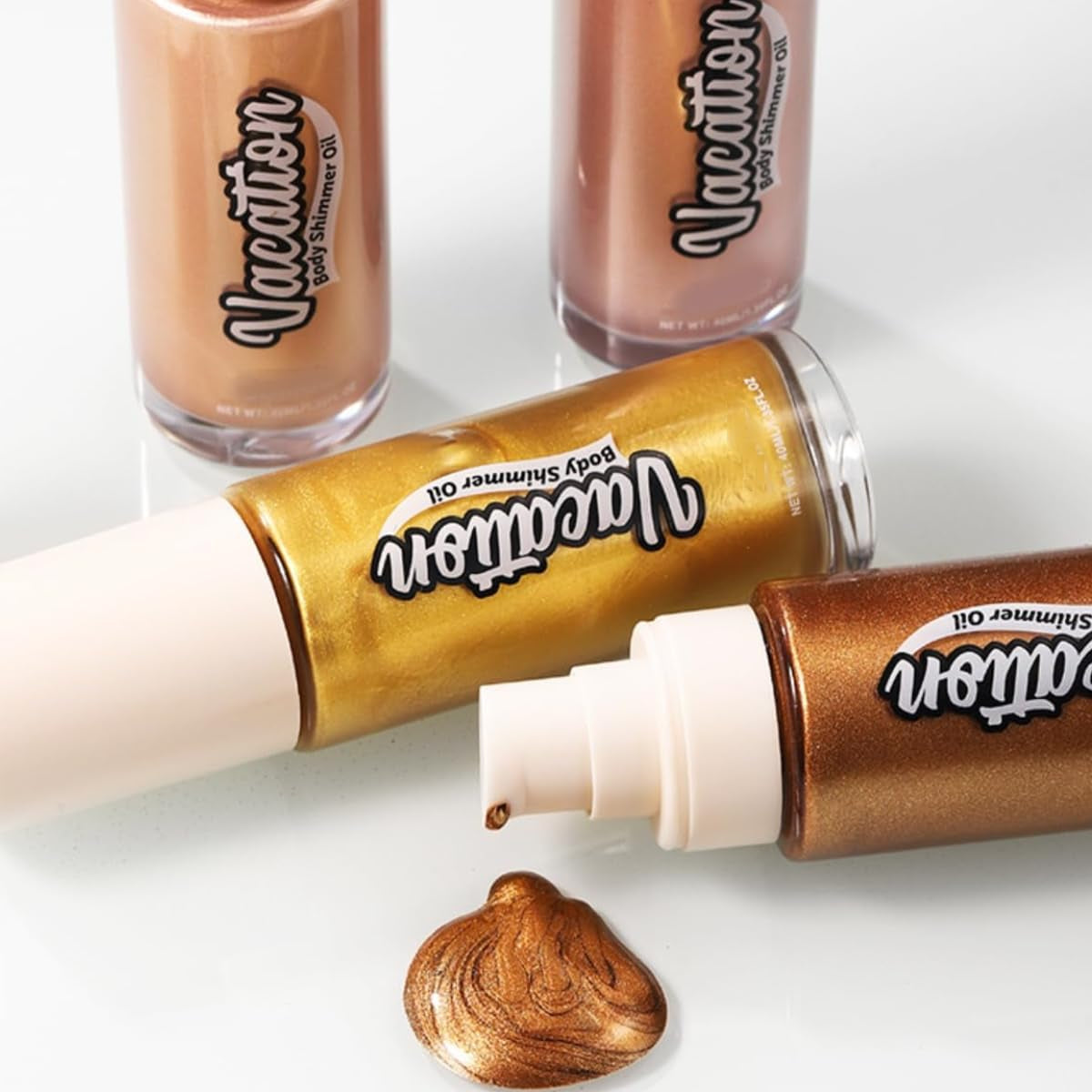 KARLOR Körper Schimmer Öl Gesicht Highlighter Öil Body Highlighter Schimmer Glow Body Face Shimmer Glitzer Makeup Sparkle Liquid Body Glitter Illumination Hydration(05#Chamgpagne)