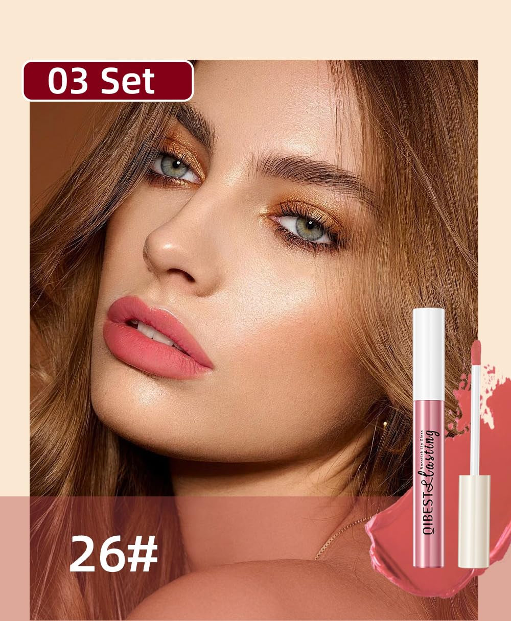 12 Colors Matte Liquid Lipstick Set Velvety Lip Gloss Lip Kit Waterproof Long Lasting Wear Nude Lip Gloss Beauty Cosmetics Makeup Box Set