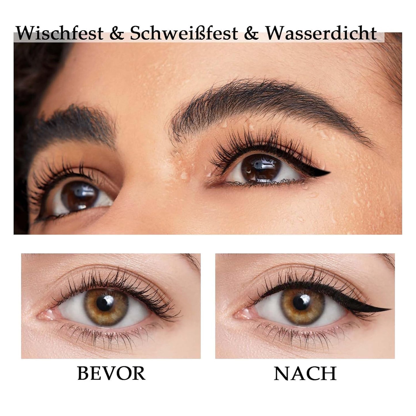 Eyeliner Wasserfest, Schwarz Flüssiger Eyeliner Langanhaltend & Wischfest, Pigmentiert Black Eyeliner Stift, Schnell Trocknend Korean Make up Liquid Liner Für Augen Make Up
