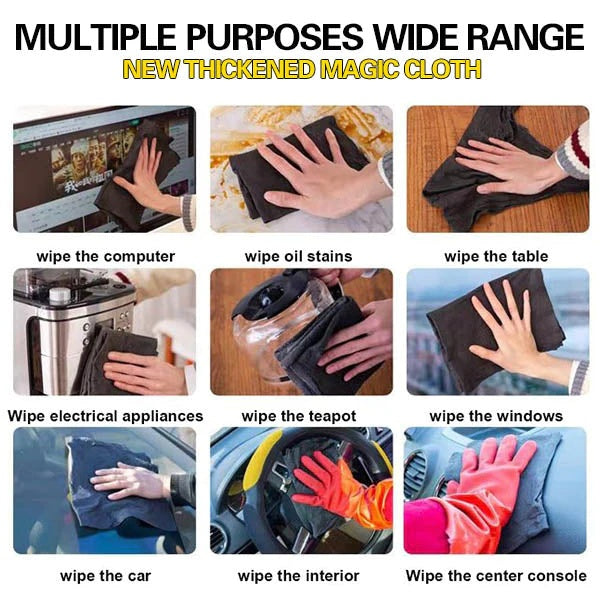 Magic Cleaning Cloth Microfiber Household Cleaning Cloth For Glass Windows Mirrors Car Kitchen Gadgets