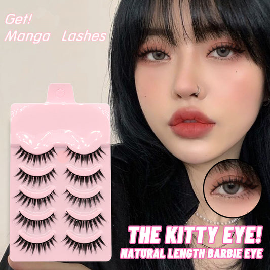 5 Pairs Manga Lashes Natural Wispy Korean Makeup Artificial False Eyelashes
