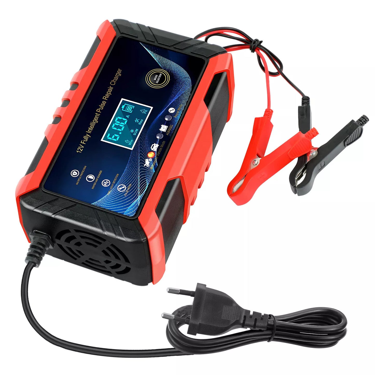 Car Intelligent Battery Charger Pulse Repair Trickle Charger 12V 6A