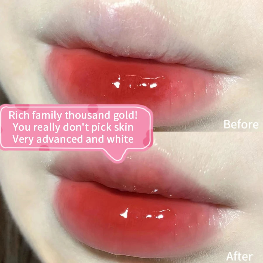 Lipgloss, Langlebig, Feuchtigkeitsspendend, Einfach Zu Halofärben, Wasserfest, Spiegel-Wasserglas-Lipgloss, Transparente Farbkosmetik