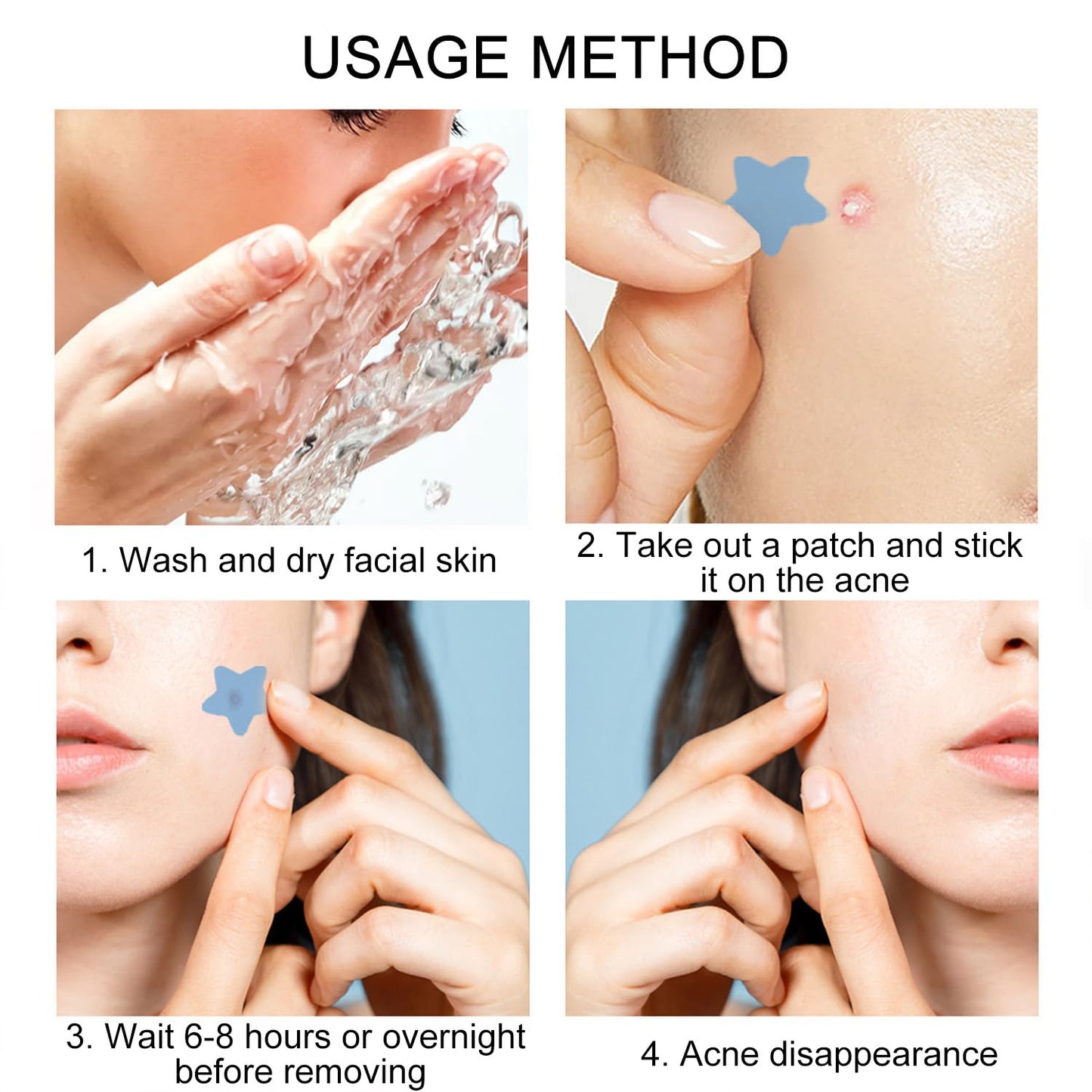 200 Pimple Patch Hydrokolloid Pickel Patch Akne Patches Wasserdichte Atmungsaktive Acne Patch Pflaster anti Mit Teebaumöl Tag (Star)