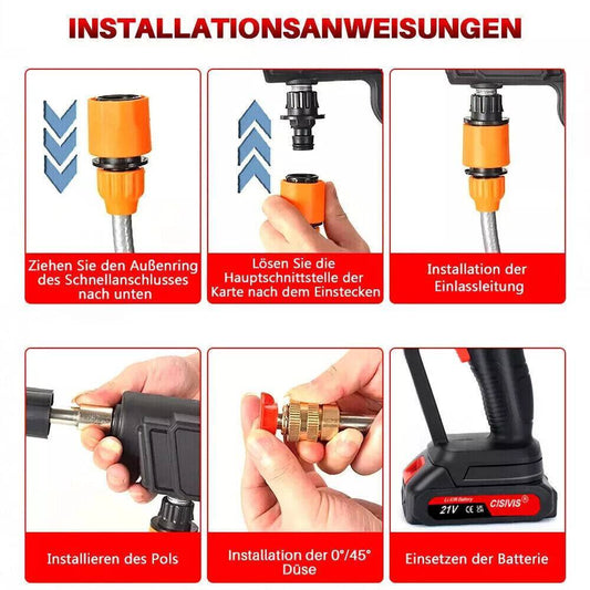 Akku Hochdruckreiniger 2 Akkus Auto Mobiler Druckreiniger Spritzpistole