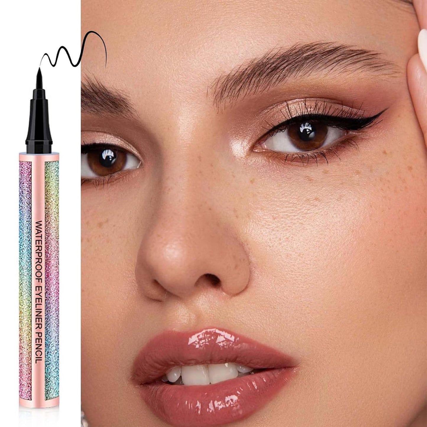 Eyeliner Wasserfest, Schwarz Flüssiger Eyeliner Langanhaltend & Wischfest, Pigmentiert Black Eyeliner Stift, Schnell Trocknend Korean Make up Liquid Liner Für Augen Make Up