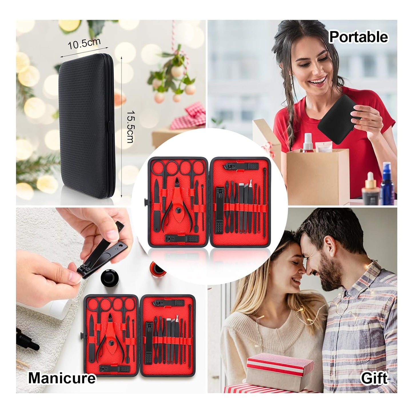 Maniküre-Set, Edelstahl-Nagelpflege-Set, Professionelles Eingewachsene Zehennagelknipser, Pediküre-Set & Zehennagelschneider, Dicke Nagelschere