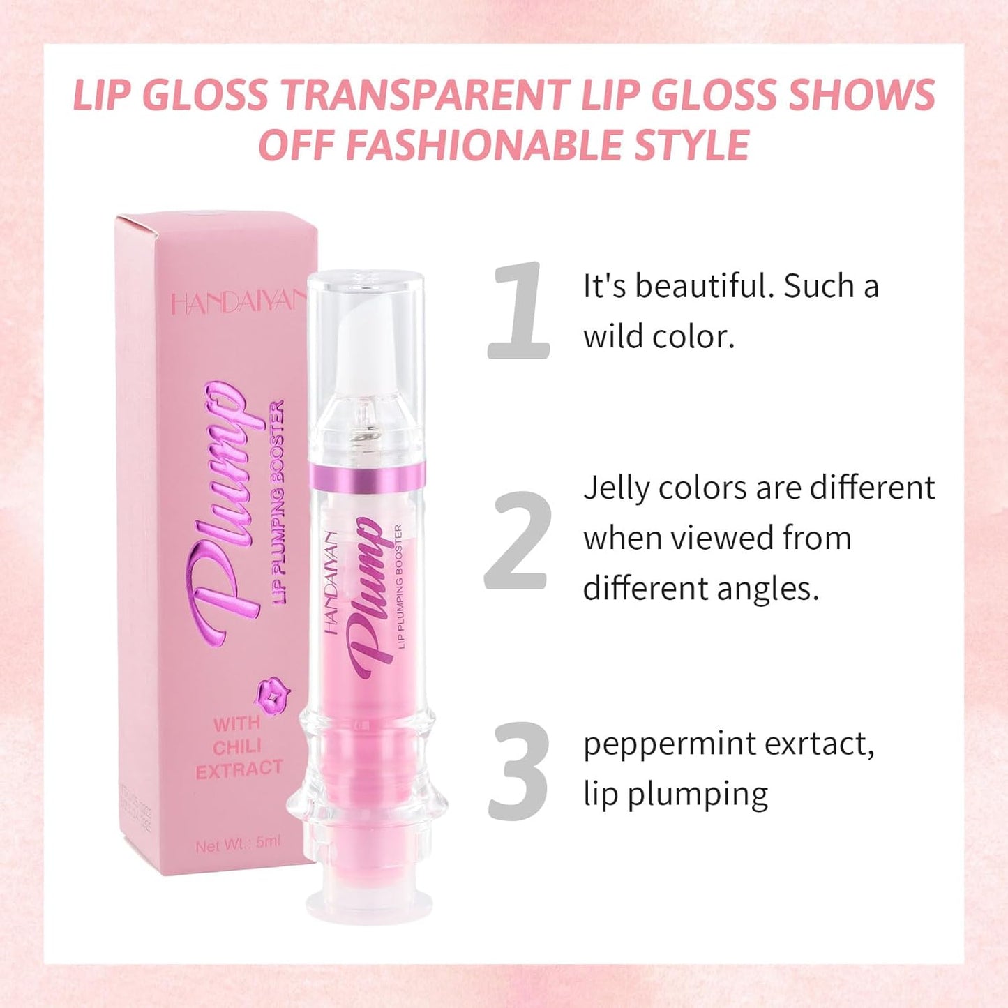 Plumping Lip Oil, Klar Sofortig Plumper Lip Gloss, Moisturizing Lippenöl Lip Plumping Booster, Langanhaltend Glossy Pflegende Lippen Lip Balm Lip Plumper FĂŒr Frauen MĂ€dchen (1#)