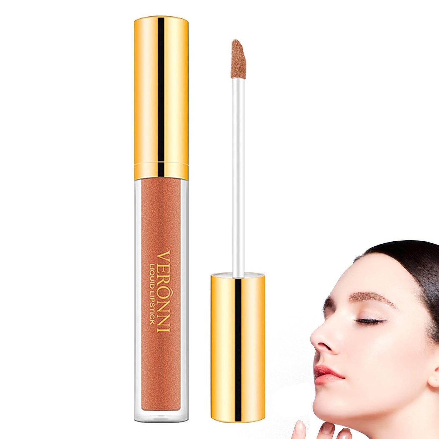 Glitzer-Lipgloss,Wischfestes Perlglanz-Lippenstift-Make-Up - Feuchtigkeitsspendender Lippenfleck, Wasserfester, Antihaftbeschichteter Cup-Lipgloss, Lang Anhaltende, Wirkungsstarke Farbe