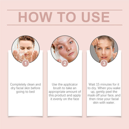 Collagen Maske, Collagen Overnight Wrapping Peel off Facial Mask,Collagen Maske Gesicht Overnight,Reinigt Die Poren, Spendet Feuchtigkeit, Hellt Den Hautton Auf