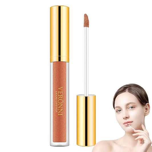 Glitzer-Lipgloss,Wischfestes Perlglanz-Lippenstift-Make-Up - Feuchtigkeitsspendender Lippenfleck, Wasserfester, Antihaftbeschichteter Cup-Lipgloss, Lang Anhaltende, Wirkungsstarke Farbe