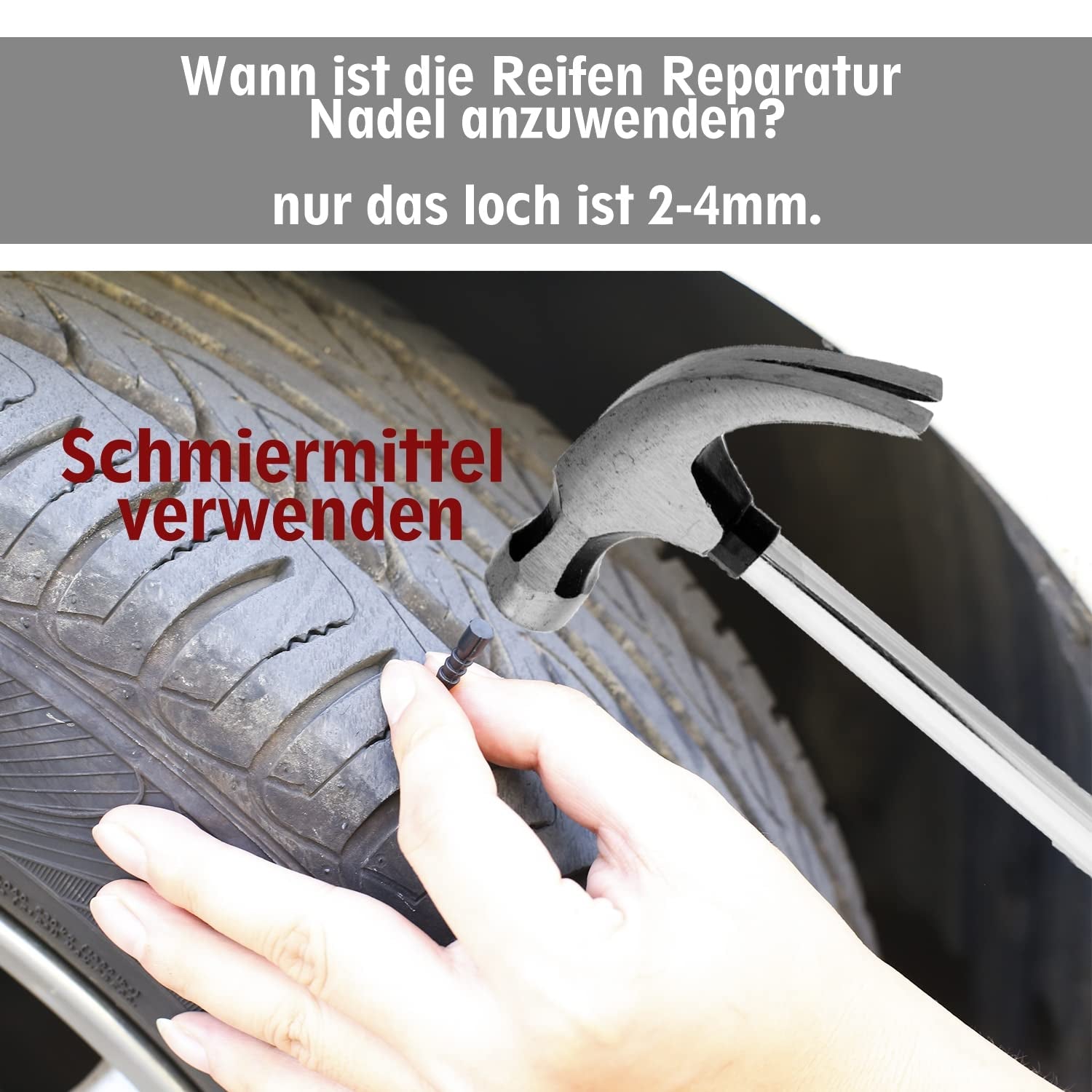 Reifen Reparaturset, 100 TLG. Autoreifen Mit Reifendruckmesser, Handschuhe Und 35 Zubehör, Flickset Für Autos, Fahrräder, Motorrad, Traktor, Lastwagen
