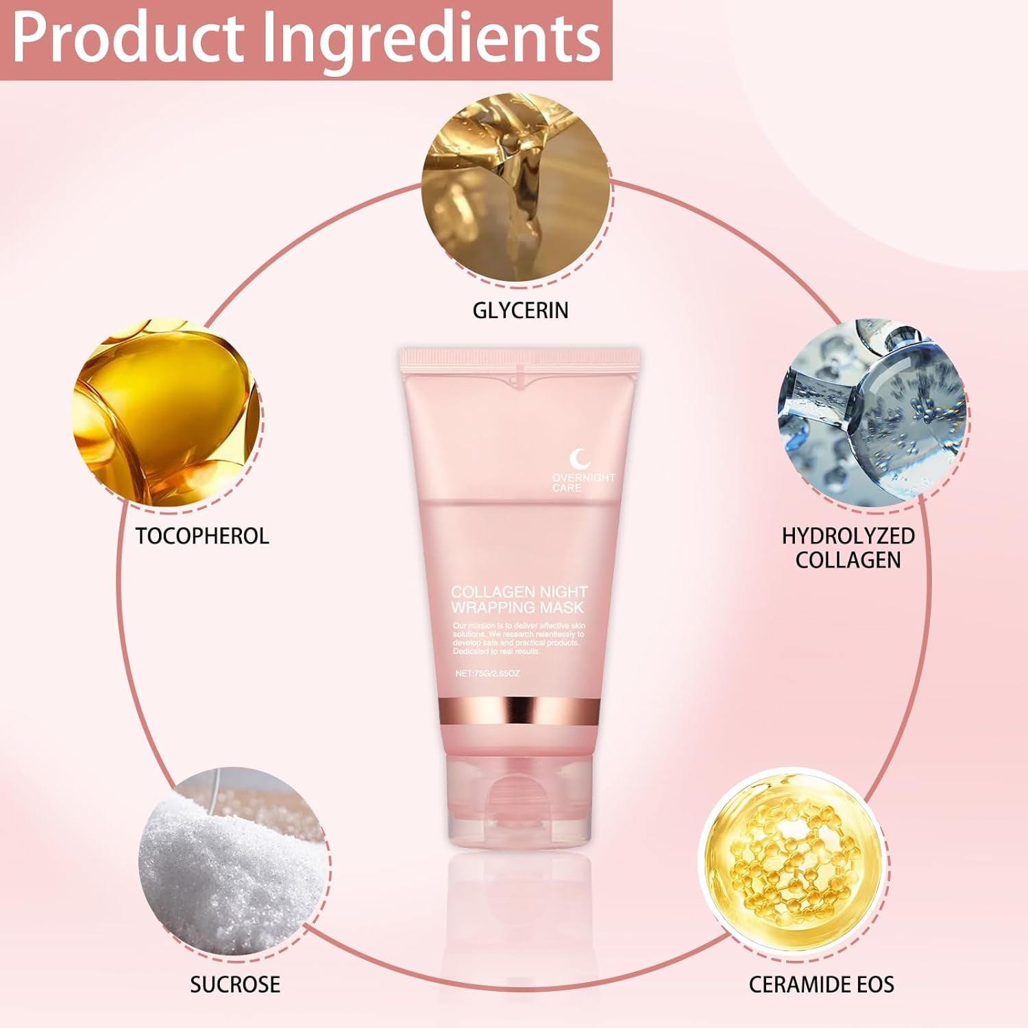 Collagen Maske, Collagen Overnight Wrapping Peel off Facial Mask,Collagen Maske Gesicht Overnight,Reinigt Die Poren, Spendet Feuchtigkeit, Hellt Den Hautton Auf