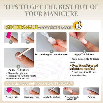 24 Stück Press on Nails Acrylnägel Schönheit, Press on Nails, Nägel Zum Aufkleben, Nail Tips, Fake Nails, Fingernägel, Künstliche Nägel, Kunstnägel, Nails