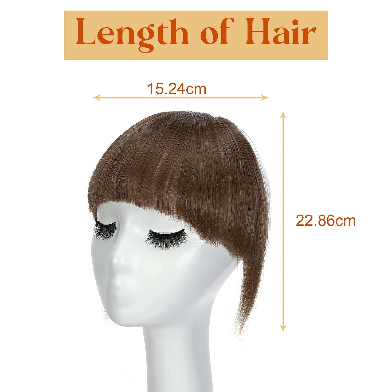 Elailite Clip in Pony Haarteil, 30G 20Cm Fringe Bangs Extension Front Hair, Haarverlängerung Haarteile Natürliche Wirkung - Hellrotbraun