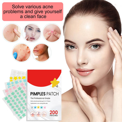 200 Pimple Patch Hydrokolloid Pickel Patch Akne Patches Wasserdichte Atmungsaktive Acne Patch Pflaster anti Mit Teebaumöl Tag (Star)