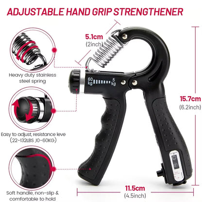 5-60Kg Einstellbare Schwere Hand Greifer Fitness Hand Exerciser Grip Handgelenk Training Finger Greifer Hand Stärker Für Patienten