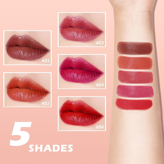 Samtiger Lippenstift, Hochpigmentierter Cremiger Lipgloss Mit Hoher Deckkraft, Feuchtigkeitsspendend, Wasserfest Und Langanhaltend