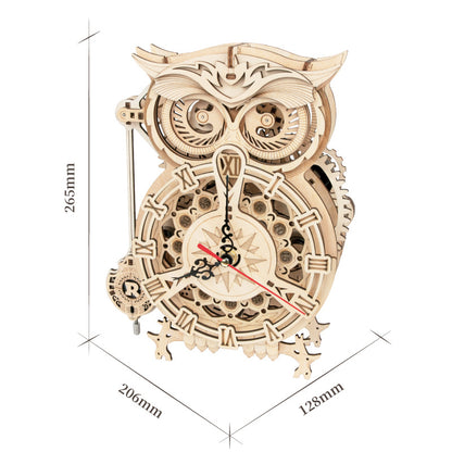 Robotime Rokr Creative DIY Toys 3D Owl Wooden Clock