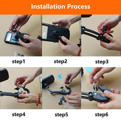 Black Mobile Phone Holder Bicycle Motorcycle Holder Mobile Phone Smartphone Holder Handlebar