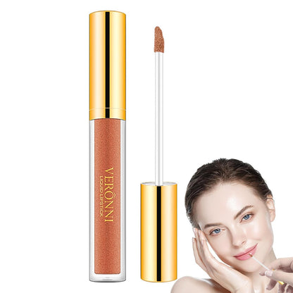 Glitzer-Lipgloss,Wischfestes Perlglanz-Lippenstift-Make-Up - Feuchtigkeitsspendender Lippenfleck, Wasserfester, Antihaftbeschichteter Cup-Lipgloss, Lang Anhaltende, Wirkungsstarke Farbe