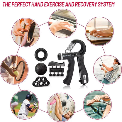 5-60Kg Einstellbare Schwere Hand Greifer Fitness Hand Exerciser Grip Handgelenk Training Finger Greifer Hand Stärker Für Patienten