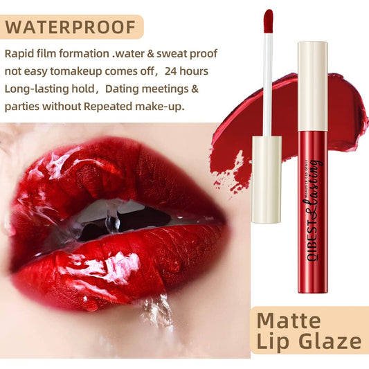 12 Colors Matte Liquid Lipstick Set Velvety Lip Gloss Lip Kit Waterproof Long Lasting Wear Nude Lip Gloss Beauty Cosmetics Makeup Box Set