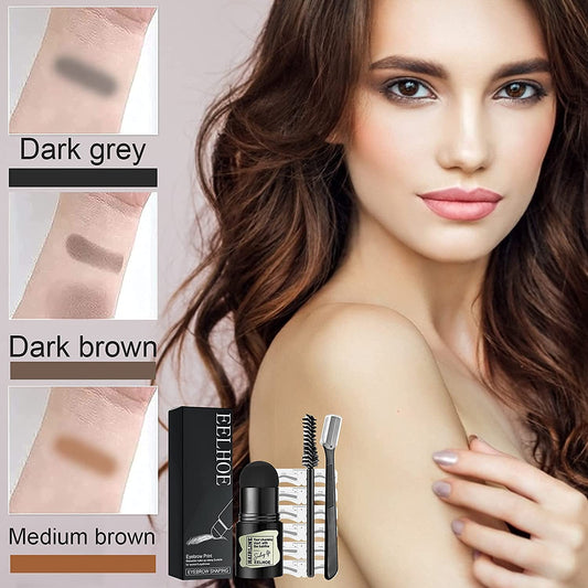 Augenbrauen Stempel Schablonen Wiederverwendbares Makeup Brauenpuder Augenbrauenstempel Kit Augenbrauenstempel Geeignet Für Frauen Brauenformung Wasserdichtes Make up Kosmetikset-Dunkelbraun